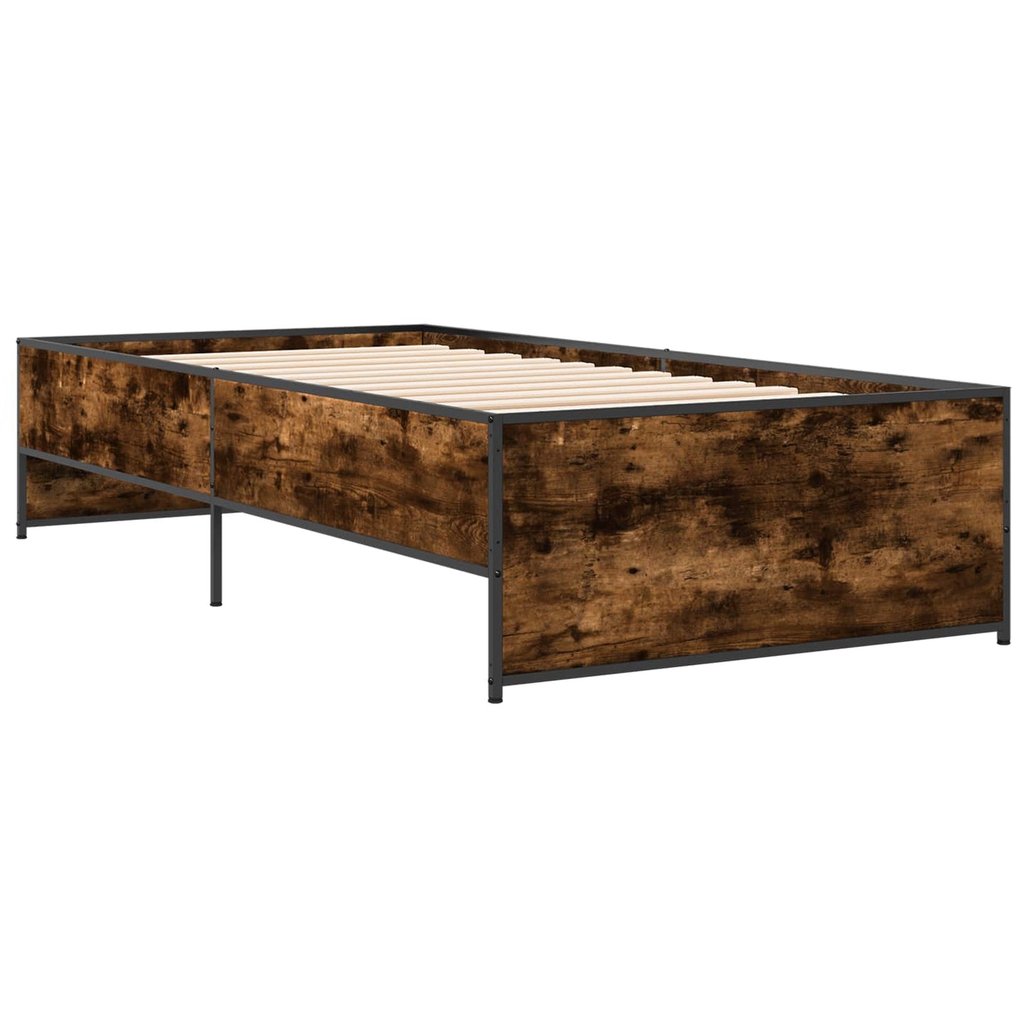 vidaXL Bed Frame Smoked Oak 80 x 200 cm Engineered Wood
