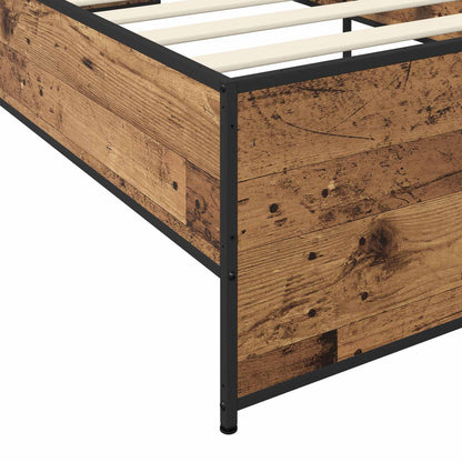 vidaXL Bed Frame Old Wood 80 x 200 cm Engineered Wood