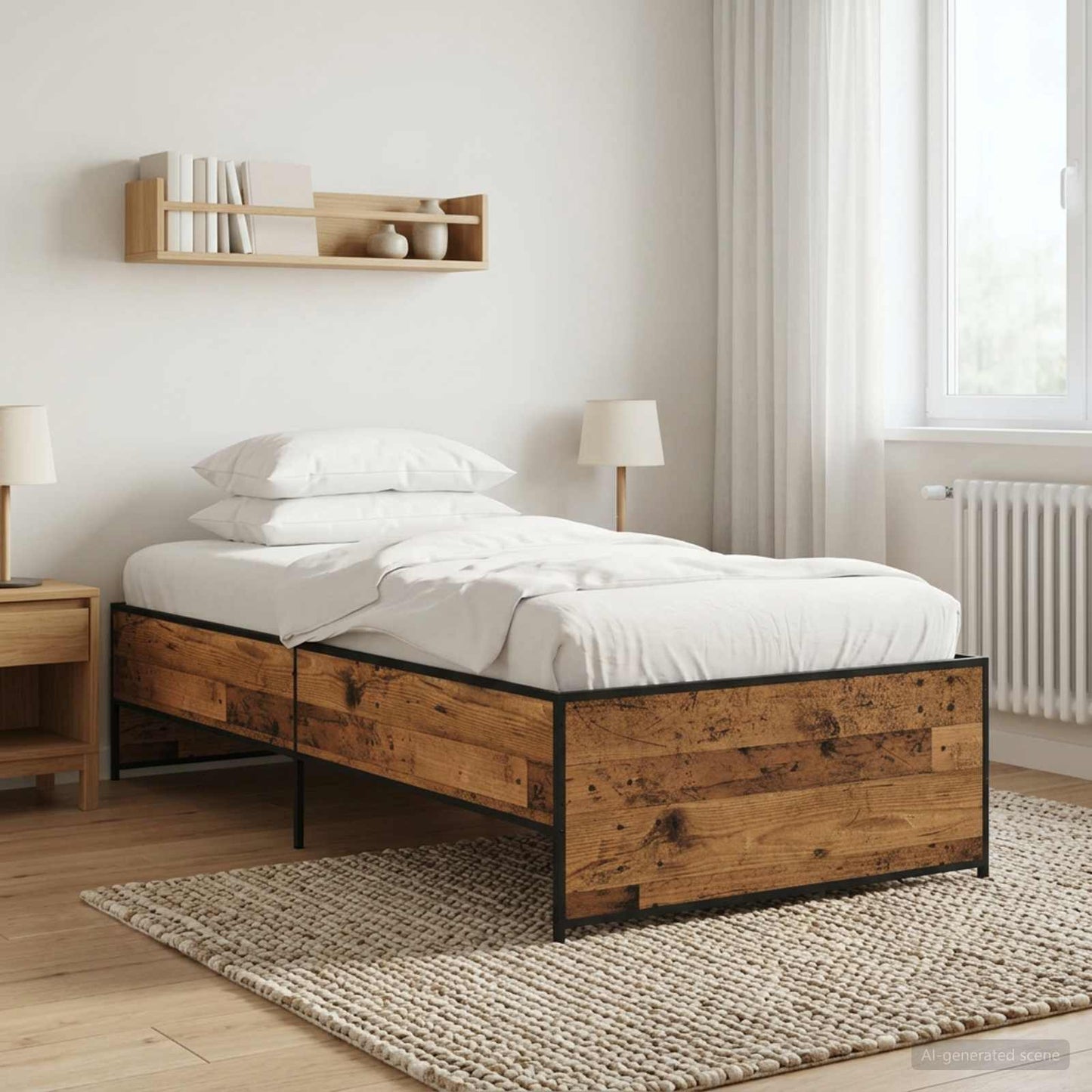 vidaXL Bed Frame Old Wood 80 x 200 cm Engineered Wood