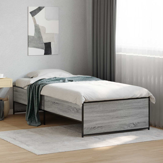 vidaXL Bed Frame Grey Sonoma 80 x 200 cm Engineered Wood