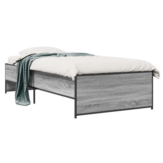 vidaXL Bed Frame Grey Sonoma 80 x 200 cm Engineered Wood
