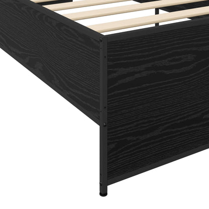 vidaXL Bed Frame Black Oak 80 x 200 cm Engineered Wood
