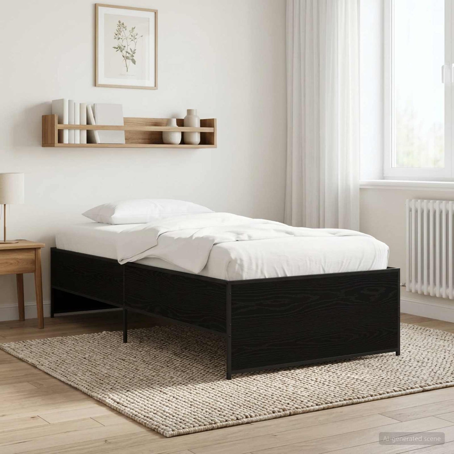 vidaXL Bed Frame Black Oak 80 x 200 cm Engineered Wood