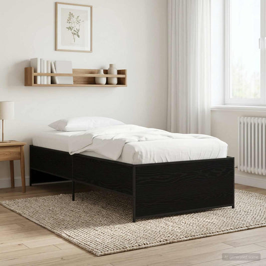 vidaXL Bed Frame Black Oak 80 x 200 cm Engineered Wood