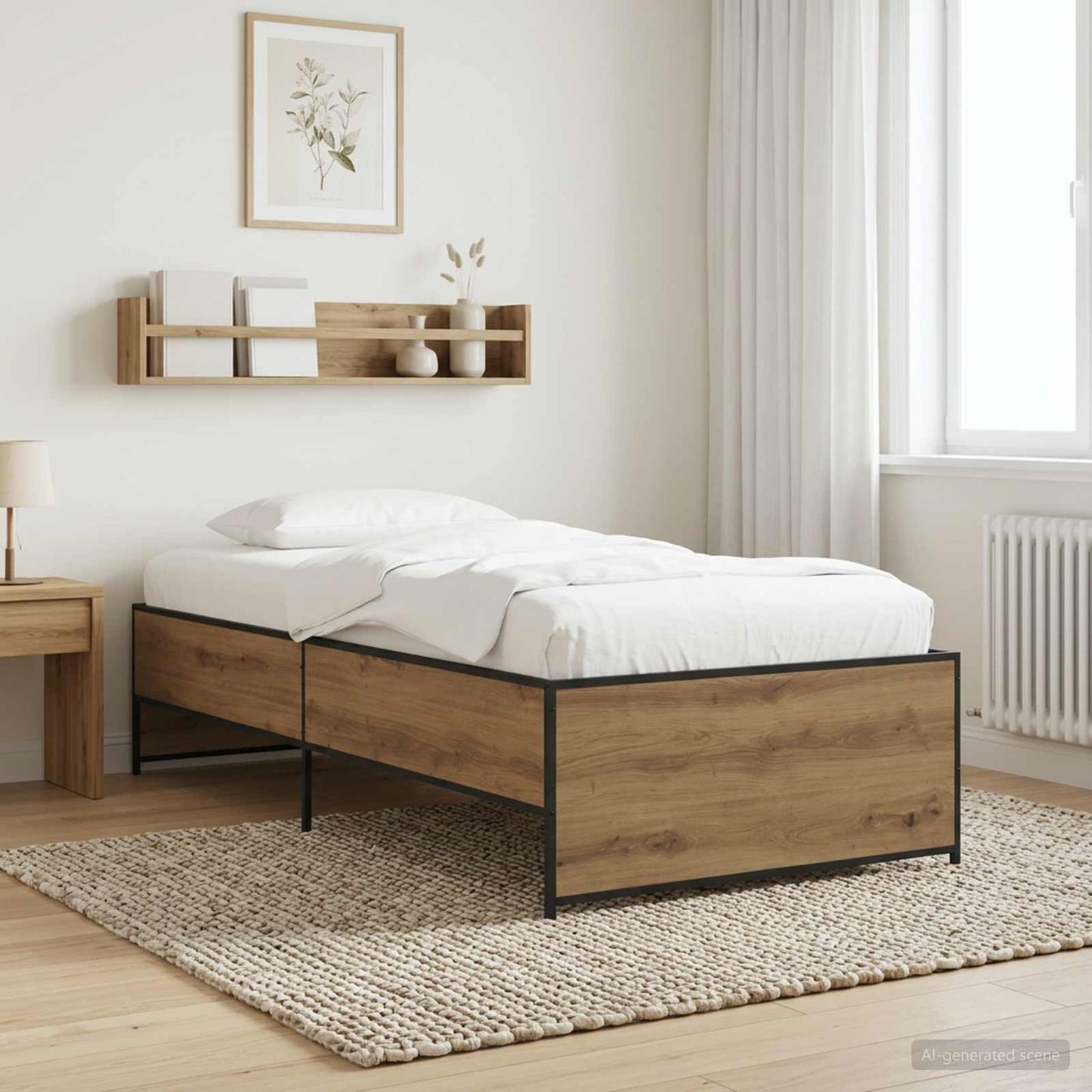 vidaXL Bed Frame Artisan Oak 80 x 200 cm Engineered Wood