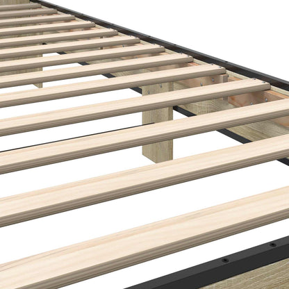 vidaXL Bed Frame with Headboard Sonoma Oak 80 x 200 cm Engineered Wood