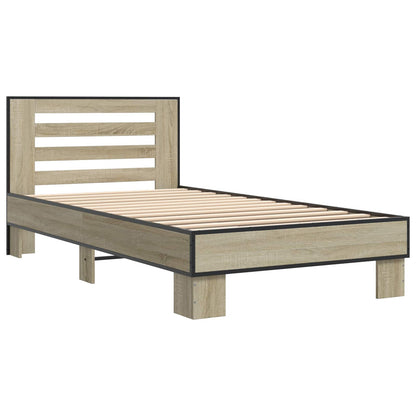 vidaXL Bed Frame with Headboard Sonoma Oak 80 x 200 cm Engineered Wood
