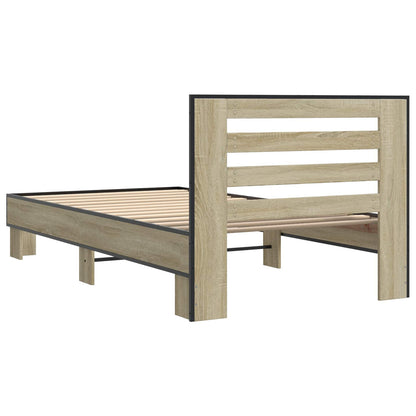 vidaXL Bed Frame with Headboard Sonoma Oak 80 x 200 cm Engineered Wood