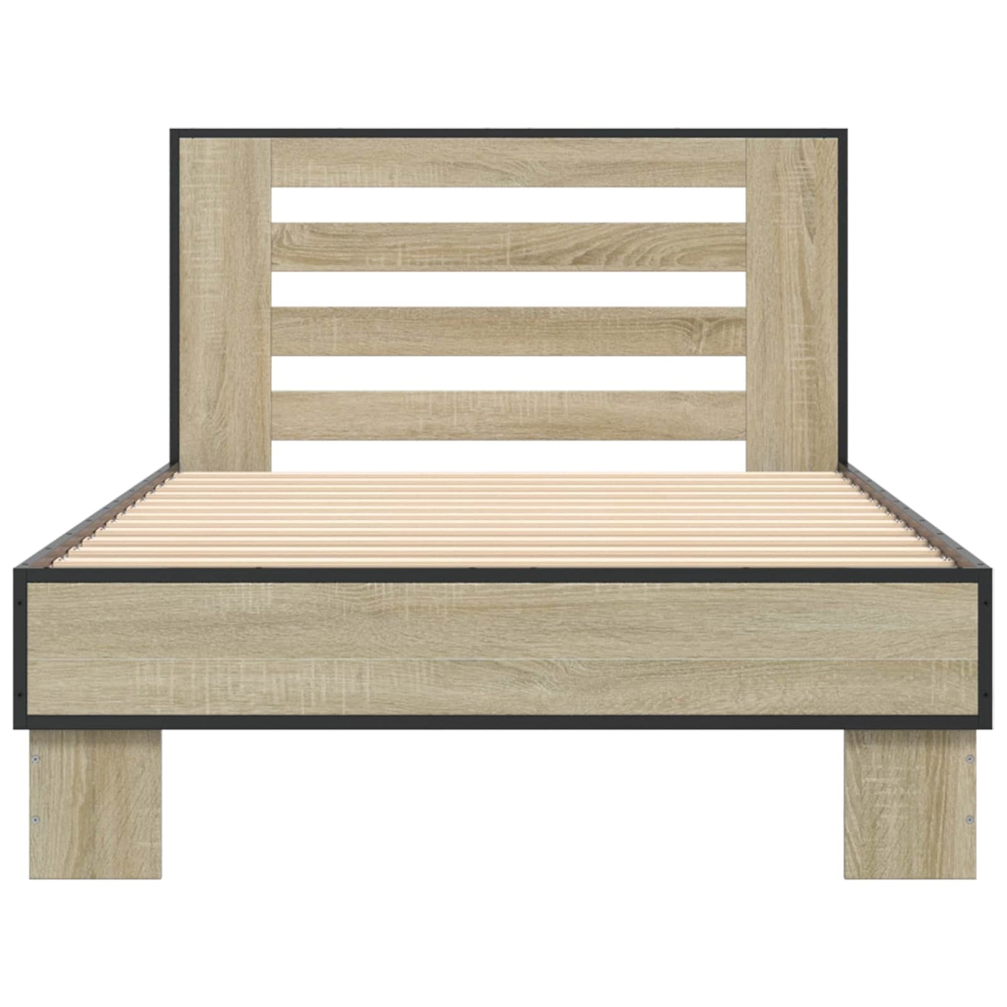 vidaXL Bed Frame with Headboard Sonoma Oak 80 x 200 cm Engineered Wood