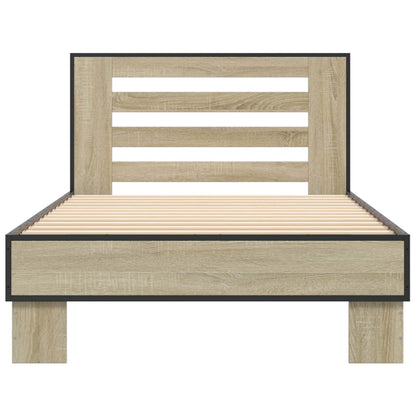 vidaXL Bed Frame with Headboard Sonoma Oak 80 x 200 cm Engineered Wood