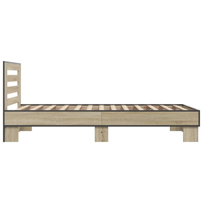 vidaXL Bed Frame with Headboard Sonoma Oak 80 x 200 cm Engineered Wood