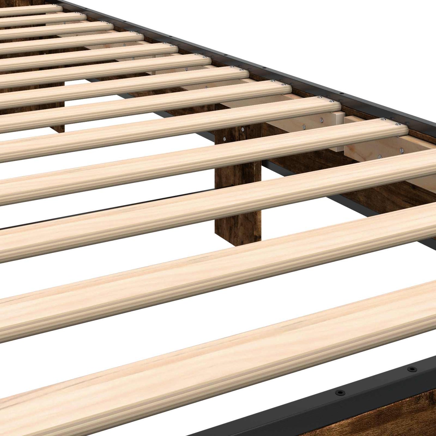 vidaXL Bed Frame with Headboard Smoked Oak 80 x 200 cm Engineered Wood