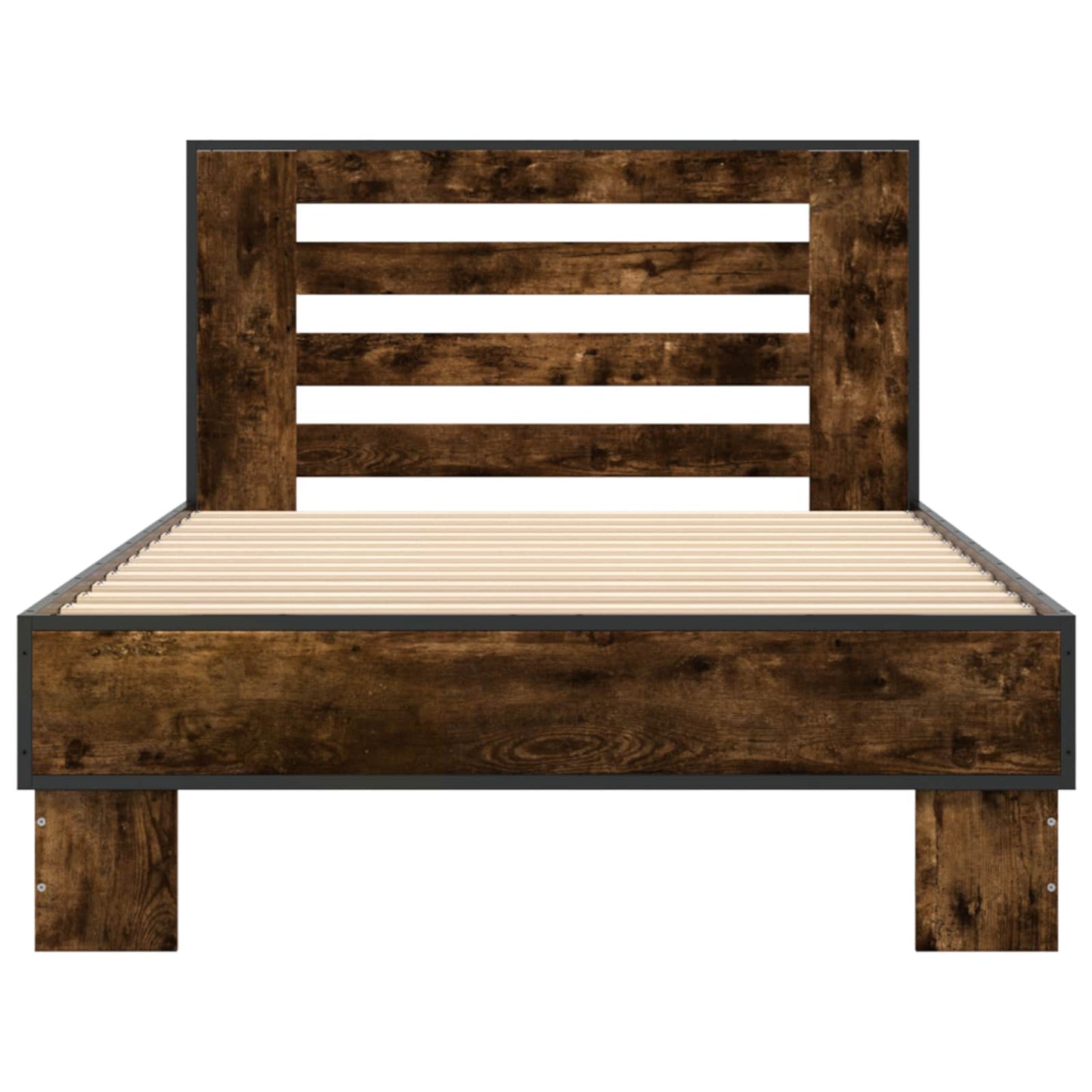 vidaXL Bed Frame with Headboard Smoked Oak 80 x 200 cm Engineered Wood