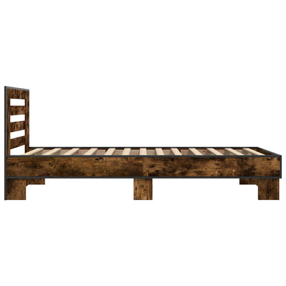 vidaXL Bed Frame with Headboard Smoked Oak 80 x 200 cm Engineered Wood