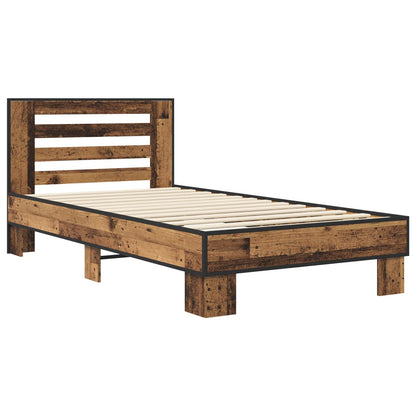 vidaXL Bed Frame with Headboard Old Wood 80 x 200 cm Engineered Wood