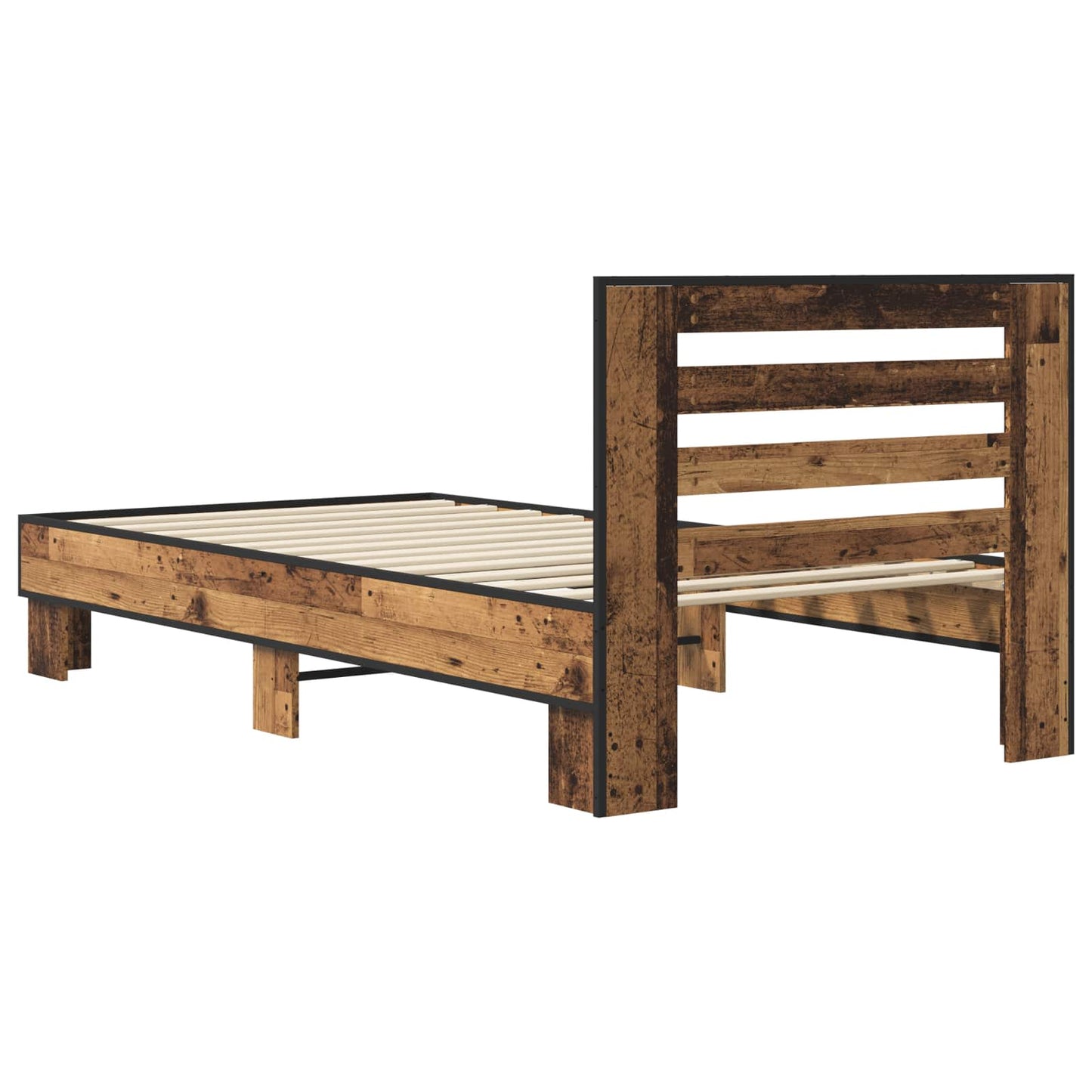 vidaXL Bed Frame with Headboard Old Wood 80 x 200 cm Engineered Wood