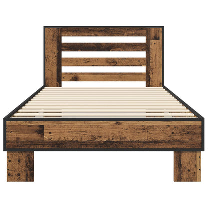 vidaXL Bed Frame with Headboard Old Wood 80 x 200 cm Engineered Wood