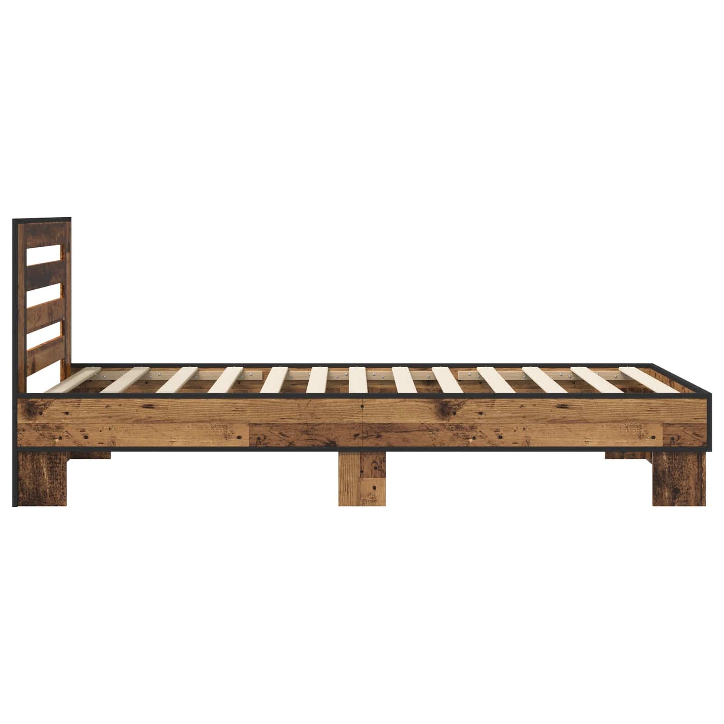 vidaXL Bed Frame with Headboard Old Wood 80 x 200 cm Engineered Wood