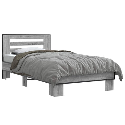 vidaXL Bed Frame with Headboard Grey Sonoma 80 x 200 cm