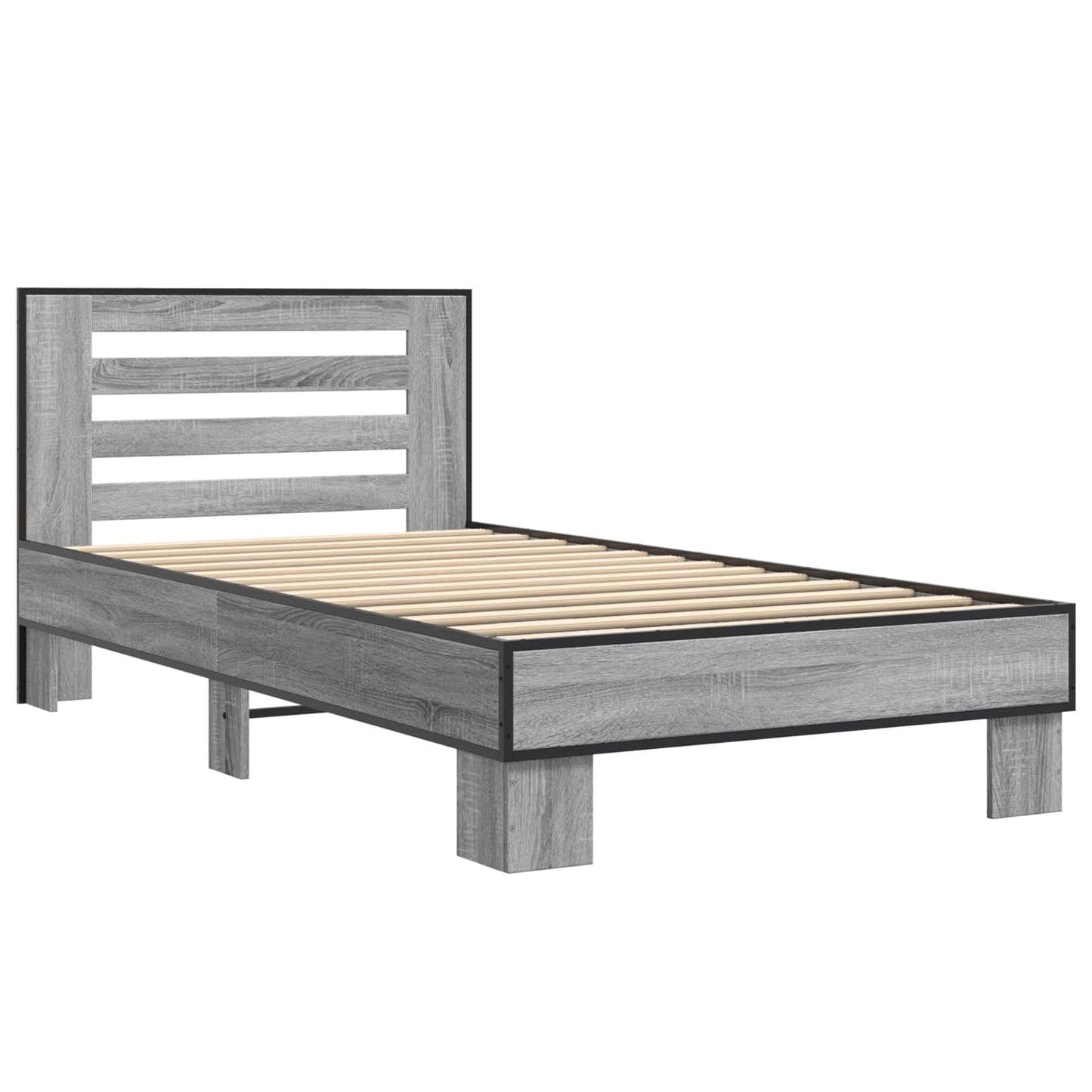 vidaXL Bed Frame with Headboard Grey Sonoma 80 x 200 cm