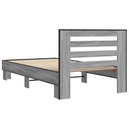 vidaXL Bed Frame with Headboard Grey Sonoma 80 x 200 cm