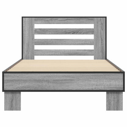 vidaXL Bed Frame with Headboard Grey Sonoma 80 x 200 cm