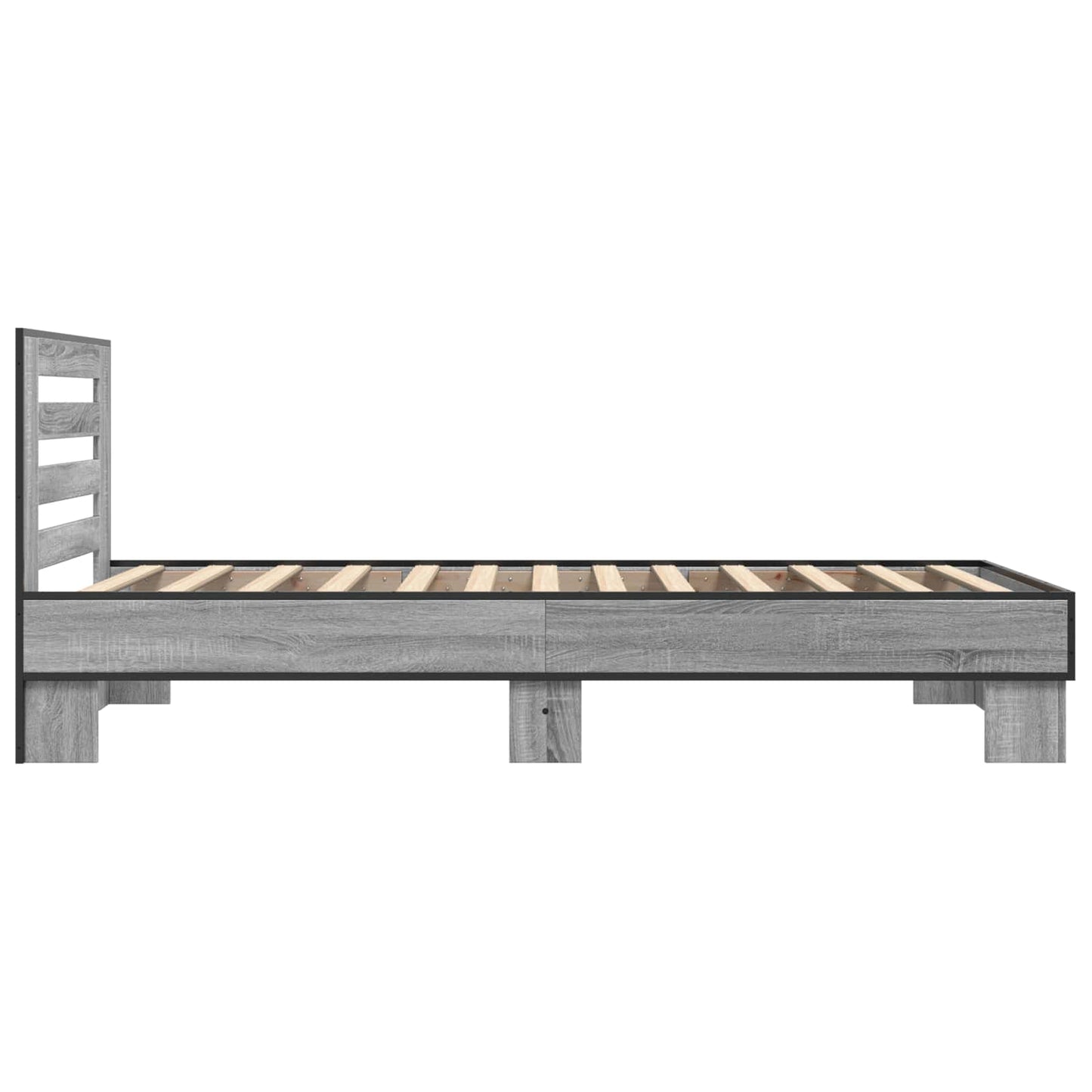 vidaXL Bed Frame with Headboard Grey Sonoma 80 x 200 cm