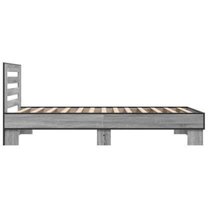 vidaXL Bed Frame with Headboard Grey Sonoma 80 x 200 cm