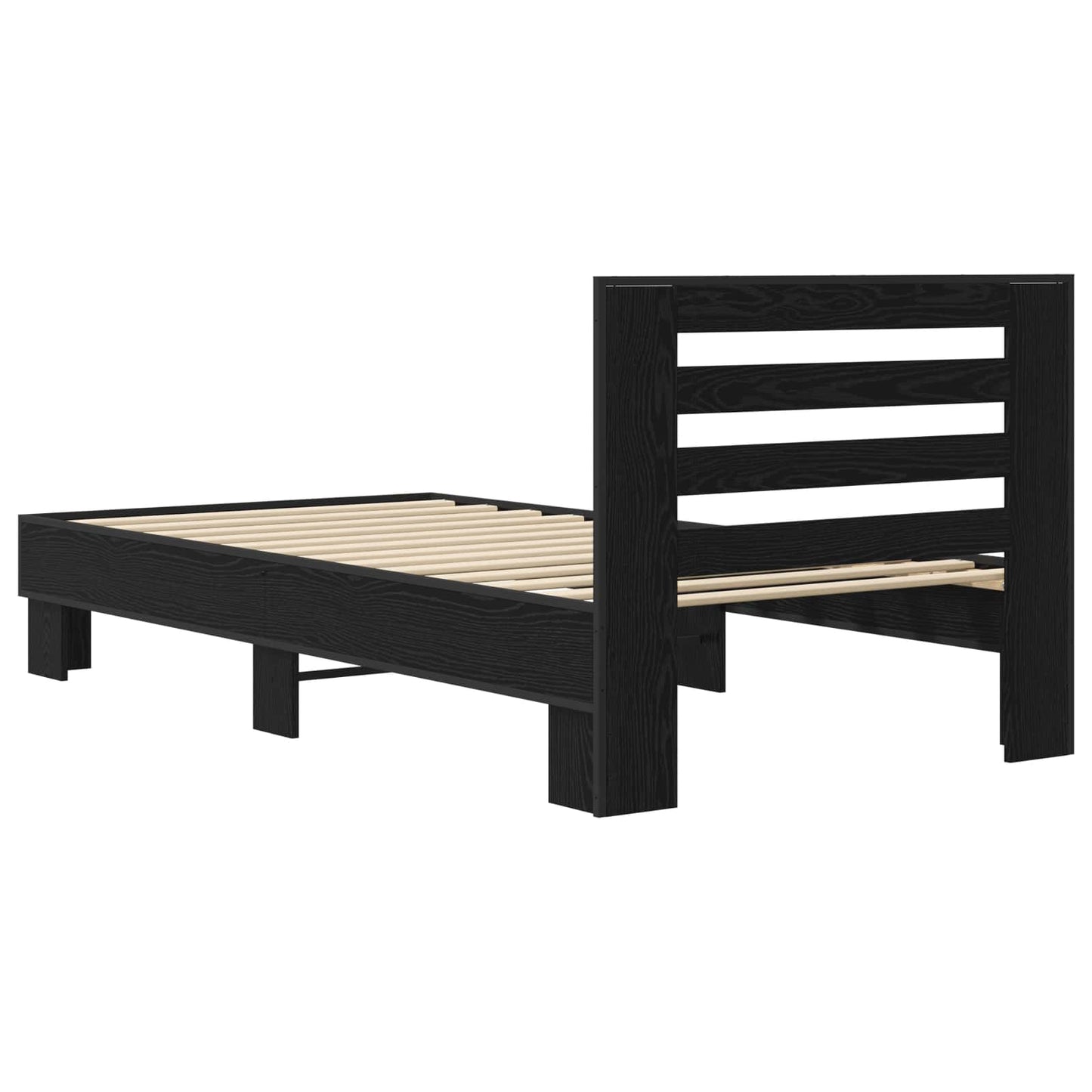 vidaXL Bed Frame with Headboard Black Oak 80 x 200 cm Engineered Wood