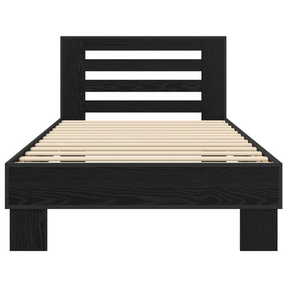 vidaXL Bed Frame with Headboard Black Oak 80 x 200 cm Engineered Wood