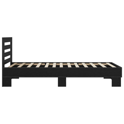vidaXL Bed Frame with Headboard Black Oak 80 x 200 cm Engineered Wood