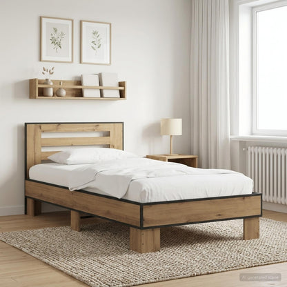 vidaXL Bed Frame with Headboard Artisan Oak 80 x 200 cm