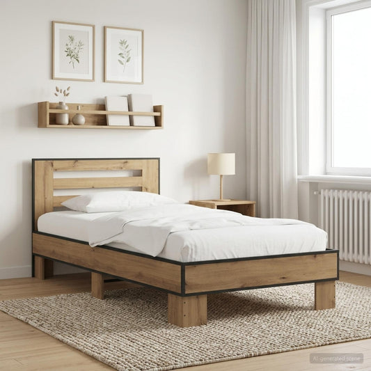 vidaXL Bed Frame with Headboard Artisan Oak 80 x 200 cm