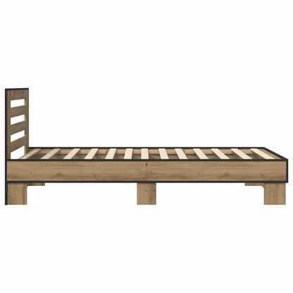 vidaXL Bed Frame with Headboard Artisan Oak 80 x 200 cm