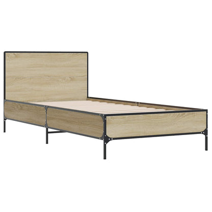 vidaXL Bed Frame with Headboard Sonoma Oak 80 x 200 cm Engineered Wood