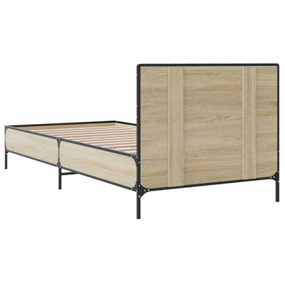 vidaXL Bed Frame with Headboard Sonoma Oak 80 x 200 cm Engineered Wood