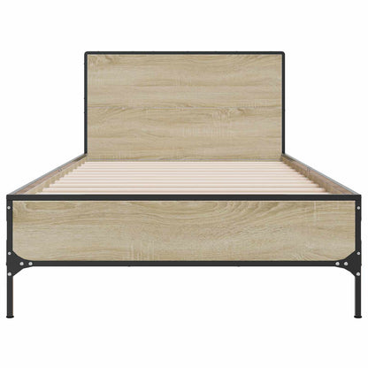 vidaXL Bed Frame with Headboard Sonoma Oak 80 x 200 cm Engineered Wood