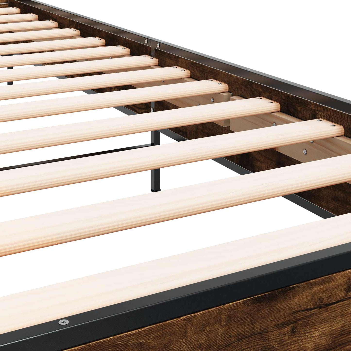 vidaXL Bed Frame with Headboard Smoked Oak 80 x 200 cm Engineered Wood
