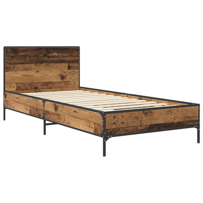 vidaXL Bed Frame with Headboard Old Wood 80 x 200 cm Engineered Wood