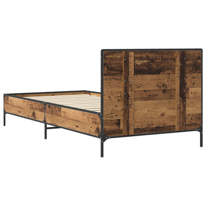 vidaXL Bed Frame with Headboard Old Wood 80 x 200 cm Engineered Wood