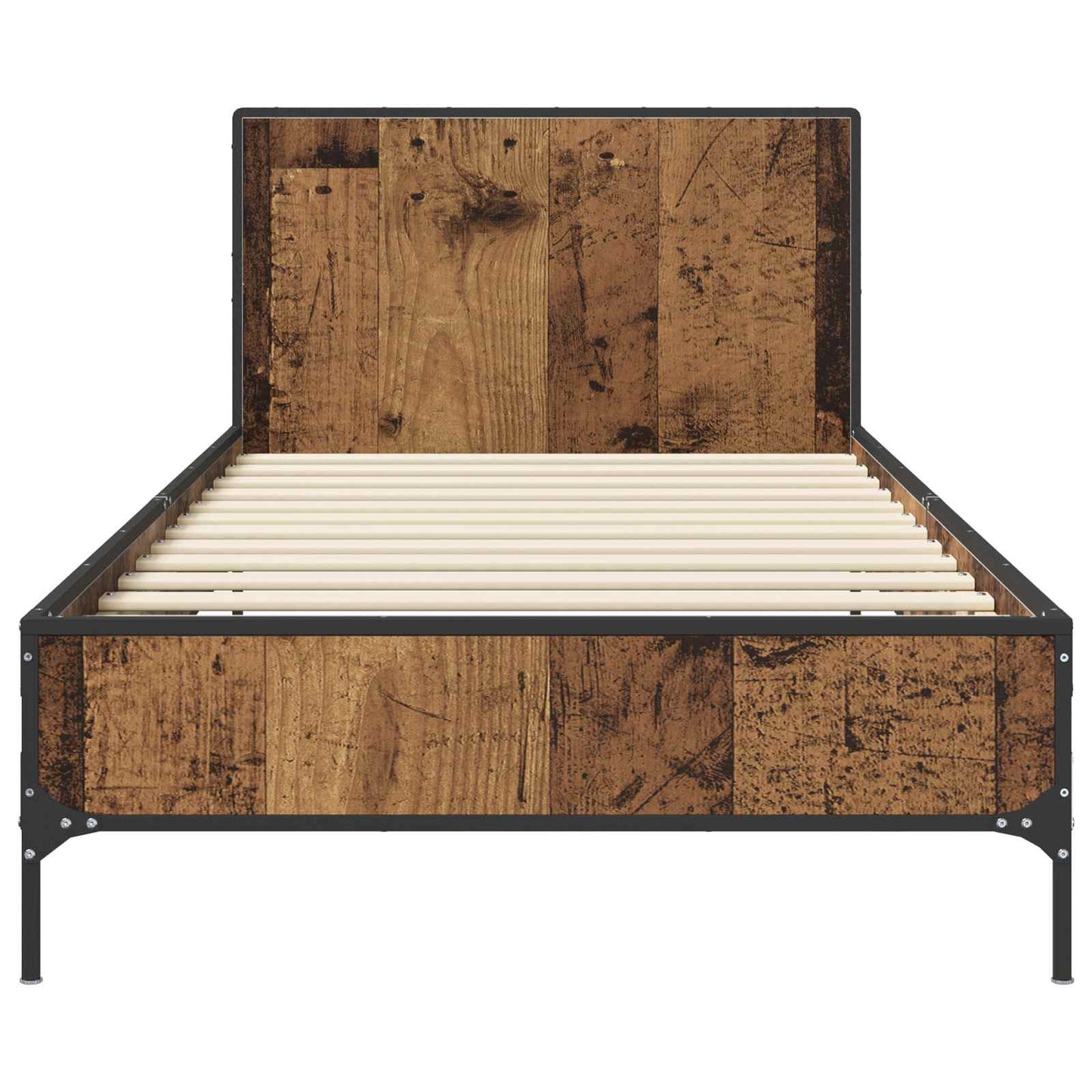 vidaXL Bed Frame with Headboard Old Wood 80 x 200 cm Engineered Wood