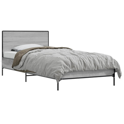 vidaXL Bed Frame with Headboard Grey Sonoma 80 x 200 cm