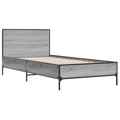 vidaXL Bed Frame with Headboard Grey Sonoma 80 x 200 cm