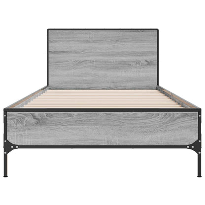 vidaXL Bed Frame with Headboard Grey Sonoma 80 x 200 cm