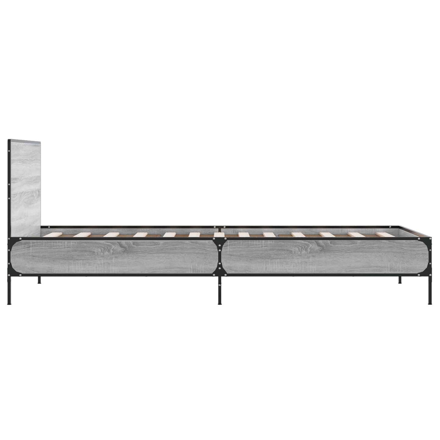 vidaXL Bed Frame with Headboard Grey Sonoma 80 x 200 cm