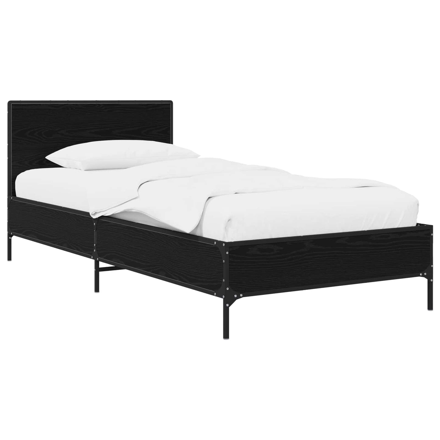 vidaXL Bed Frame with Headboard Black Oak 80 x 200 cm Engineered Wood