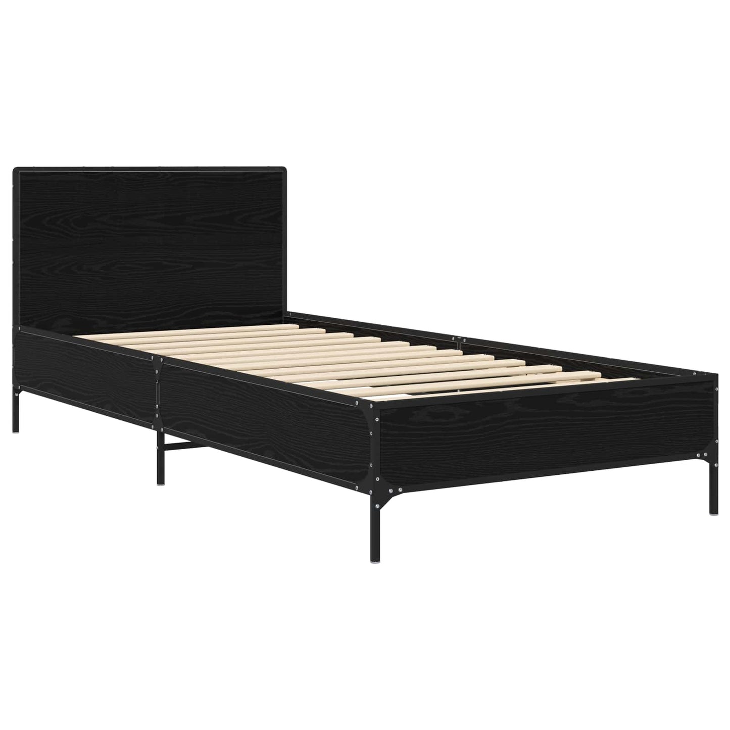 vidaXL Bed Frame with Headboard Black Oak 80 x 200 cm Engineered Wood