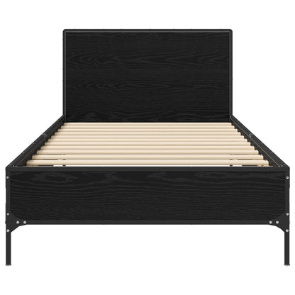 vidaXL Bed Frame with Headboard Black Oak 80 x 200 cm Engineered Wood