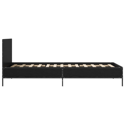 vidaXL Bed Frame with Headboard Black Oak 80 x 200 cm Engineered Wood