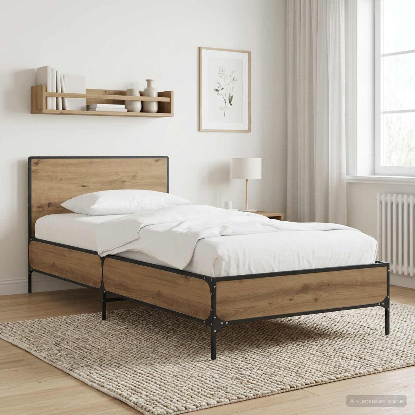 vidaXL Bed Frame with Headboard Artisian Oak 80 x 200 cm